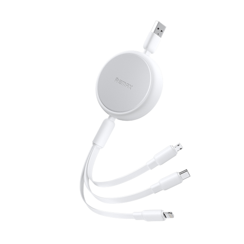 Câble 3-en-1 3A - USB-Type C+L+Micro - Charge rapide 15W REMAX RC-C195(A-C+L+M) - 1.2M - Blanc — REMAX · Smarty Paris 18e